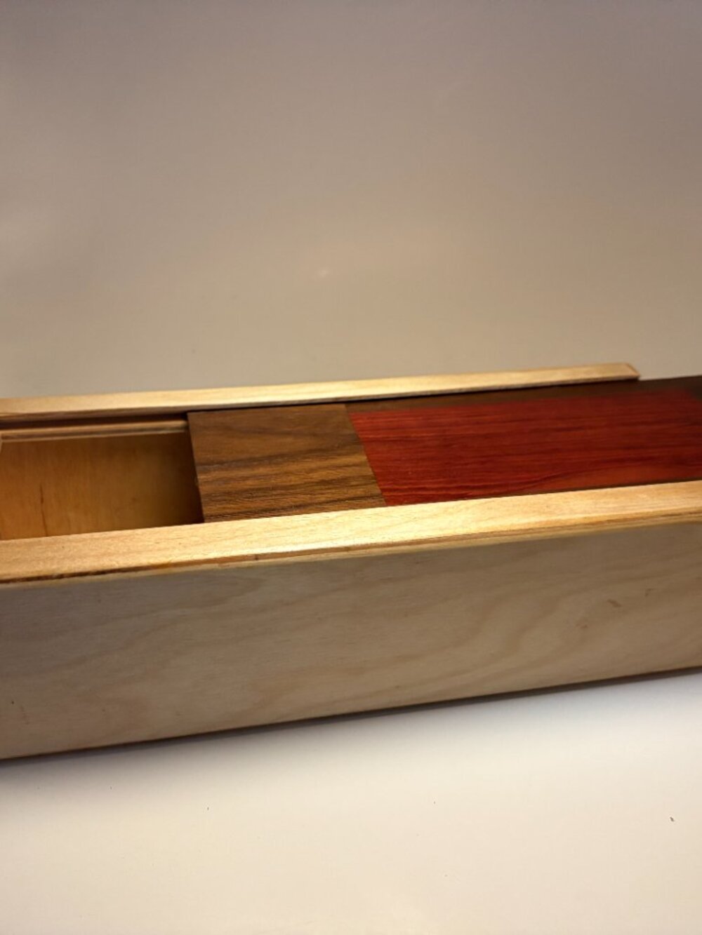Wooden Curio Box - Sliding Magnetic Lid